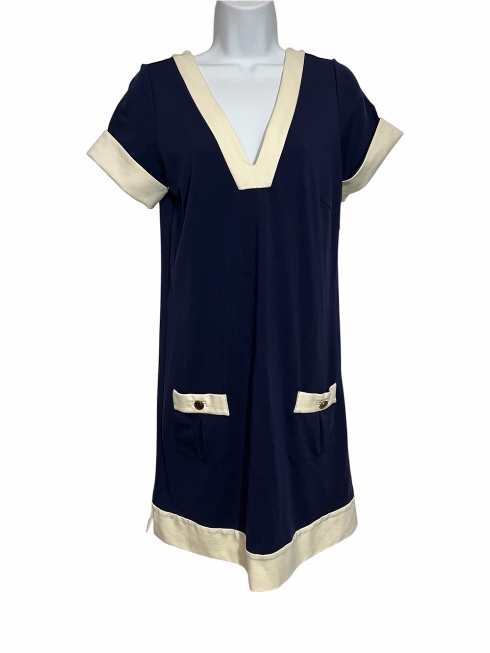 NWT Lilly Pulitzer Sanibel Colorblock Navy Shift Dress Size 4 Coastal Nautical